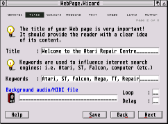 Screen shot of Web.Wizard