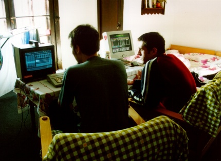 [Photo: Greg and X-ray both at work]