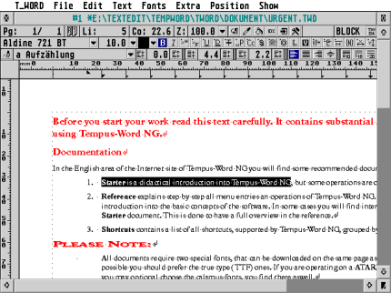 [Screen-shot: Tempus-Word]