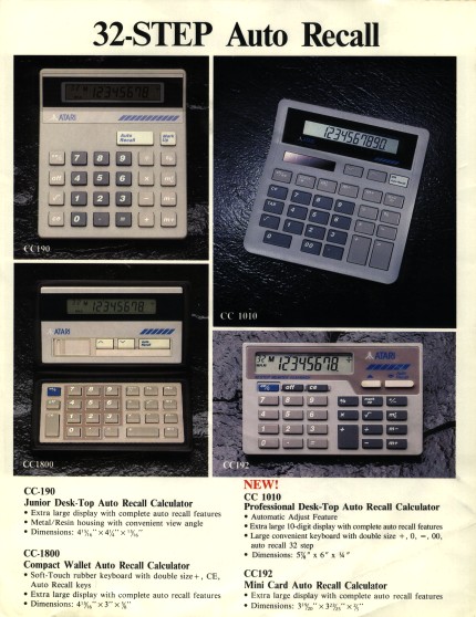 [Photo: 32-step auto recall models]