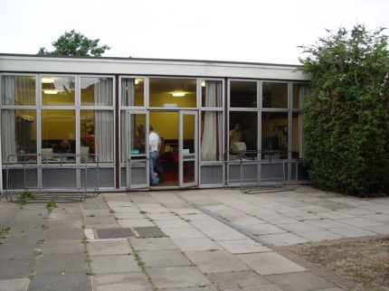 [Photo: Outside view of the club room]