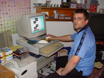 [Photo: Steve Sweet at his Mega STE]