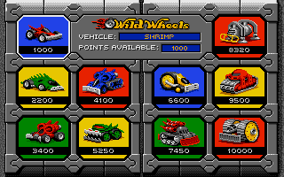 [Screen-shot: Vehicle selection]