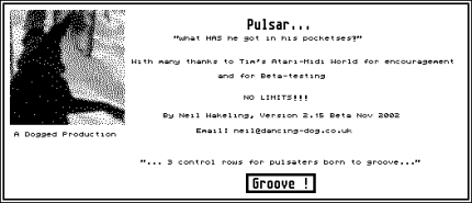 [Screen-shot: Pulsar program information]