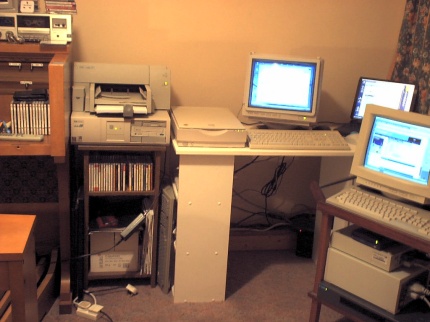 [Photo: Atari and PC network]