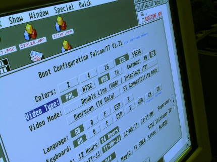 [Photo: Mark's Falcon NVRAM configuration]