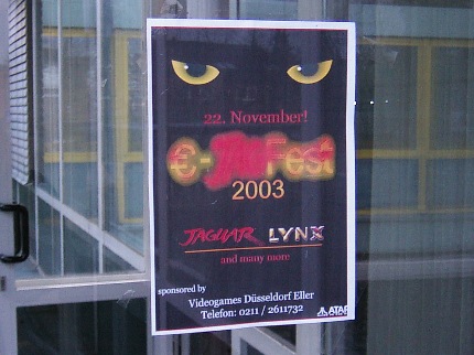 [Photo: E-JagFest sign on entrance door]