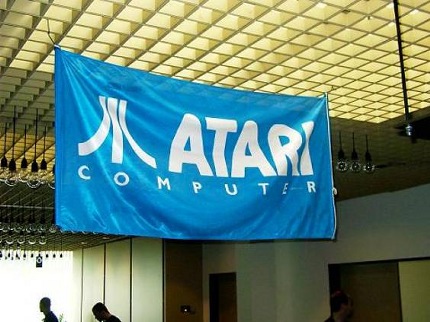 [Photo: Atari banner]