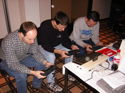 [Photo: Dudes playing Lynx Checkered Flag]