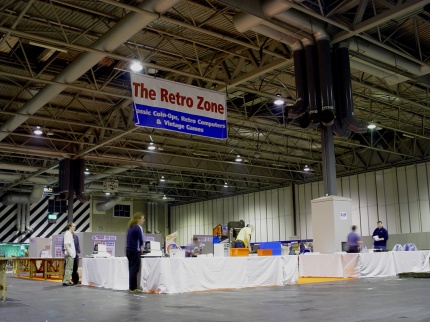 [Photo: Retro area setting up]