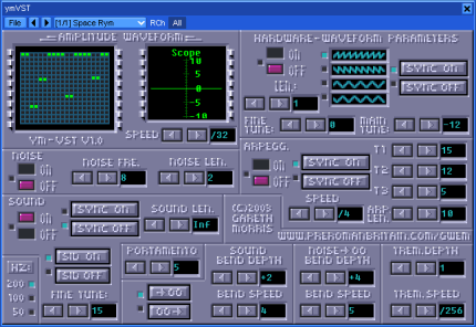 [Screen-shot: ymVST control surface]