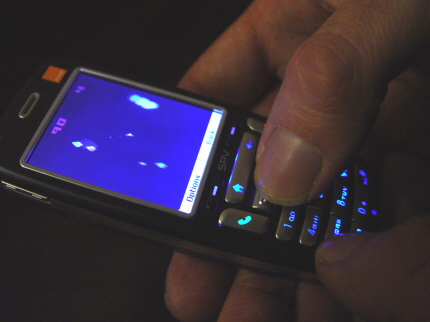[Photo: Matthew Preston's Orange SPV phone]