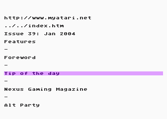 [Screen-shot: Selecting an article]