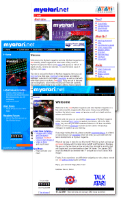 [Screen-shot: MyAtari web sites, past and present]