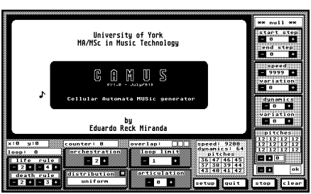 [Screen-shot: Camus opening screen]