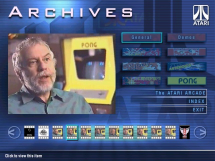 [Screen-shot: Archives menu]