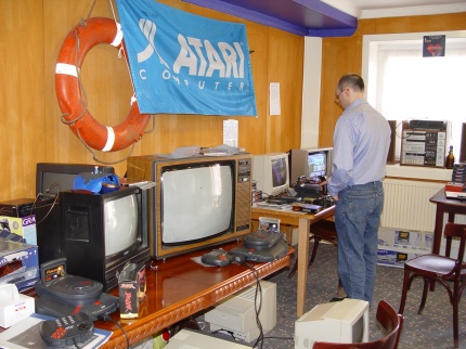 [Photo: Steve Moss in the gaming room]