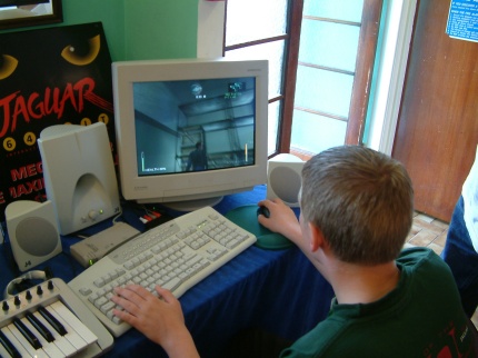 [Photo: Stephen Morton's nephew playing Matrix Reloaded]