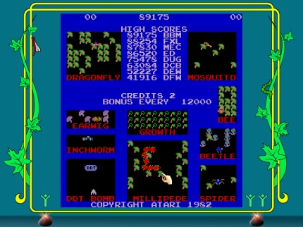 [Screen-shot: Millipede title screen]