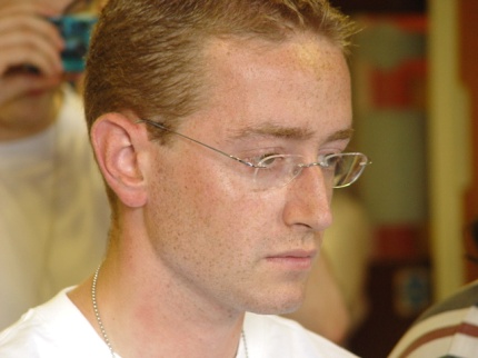 [Photo: Ryan concentrating hard during the Tempest 2000 final]