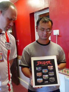 [Photo: Shiuming shows off some Jaguar originals]