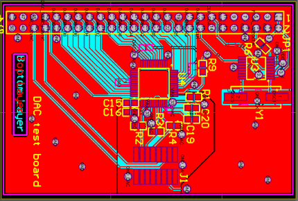 [Image: DAC test board CAD drawing]