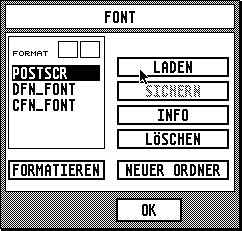 [Screen-shot: Didot Pro font load/save dialog]