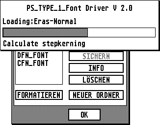 [Screen-shot: Didot Pro loading PS font]