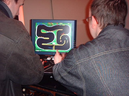 [Photo: Super Sprint on MAME]