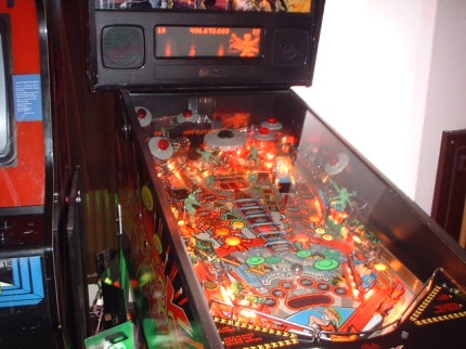 [Photo: Attack from Mars pinball table view]