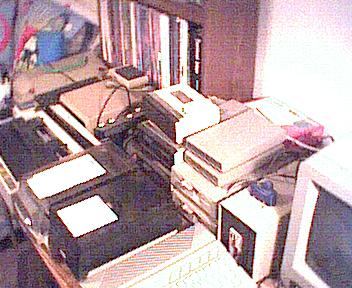 [Photo: Del McCool's Atari collection]