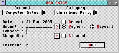 [Screen-shot: New entry]