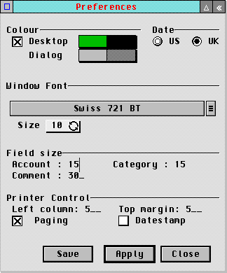 [Screen-shot: Program preferences]