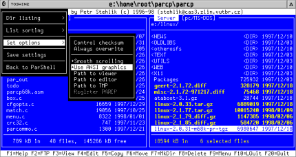 [Screen-shot: PARCP on Atari]