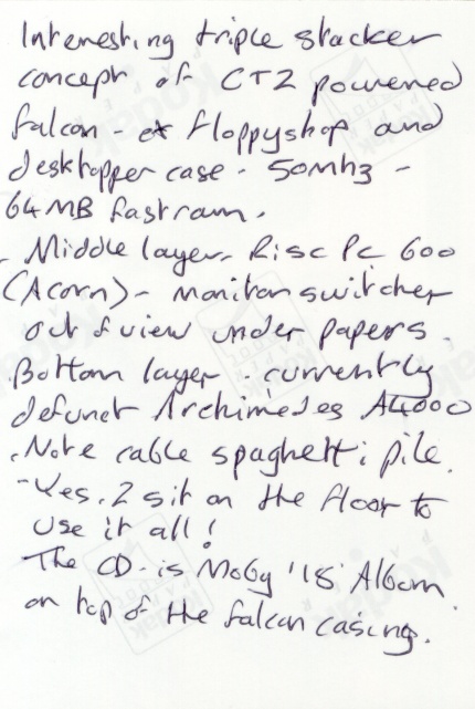 [Photo: Chris Holland's system 1 spec]