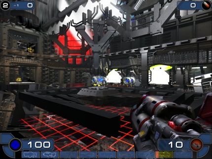 [Screen-shot: UT2003 rendering errors on ATI Radeon]