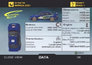 [Screen-shot: Subaru Impreza statistics]