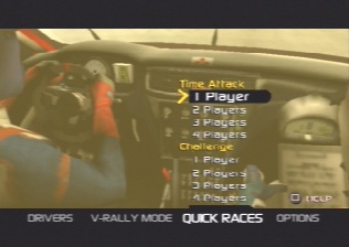 [Screen-shot: Quick Races menu]