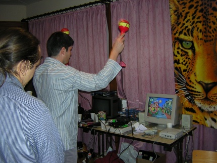 [Photo: Dreamcast gaming]