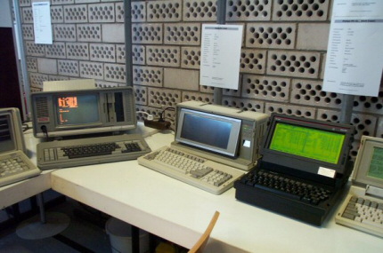 [Photo: Dinosaur laptops!]