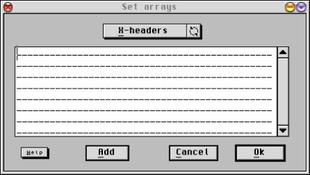 [Screen-shot: Set Arrays dialog]