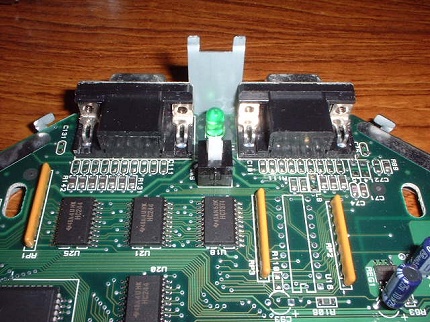 [Photo: Original green diffuse LED]