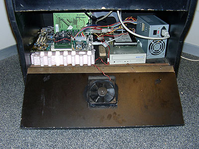 [Photo: The PC guts, well hidden away]