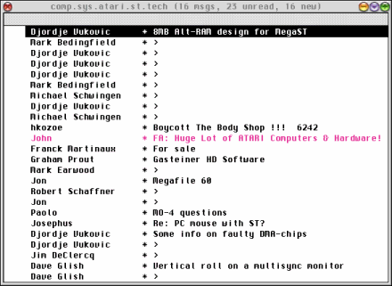 [Screen-shot: Newsgroup message]