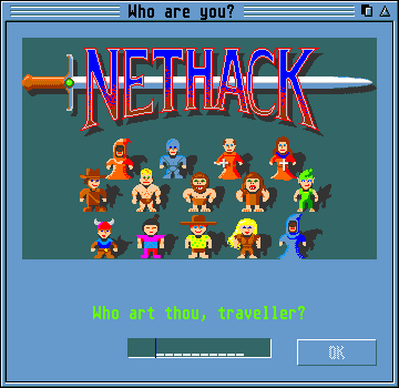 [Screen-shot: Welcome to GEM NetHack]