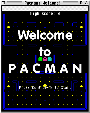 [Screen-shot: Welcome to Pac-Man for GEM]