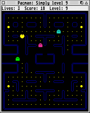 [Screen-shot: Pac-Man for GEM in action]