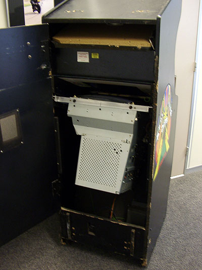 [Photo: Picture of monitor inside the cabinet]