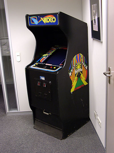 [Photo: The cabinet just after I picked it up, standing in my office]