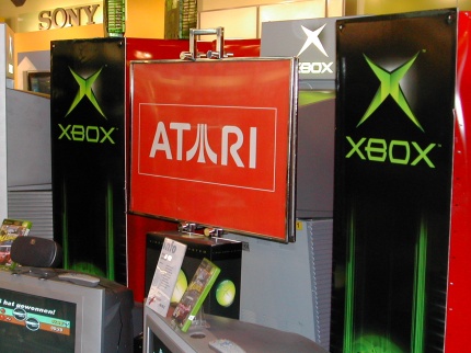 [Photo: Atari logo up close]